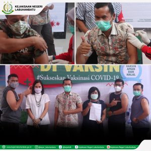 KAJARI LABUHANBATU, KUMAEDI, SH MEMBUKA KEGIATAN VAKSINASI COVID-19 UNTUK SELURUH PEGAWAI KEJARI LABUHANBATU